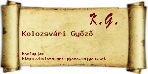 Kolozsvári Győző névjegykártya